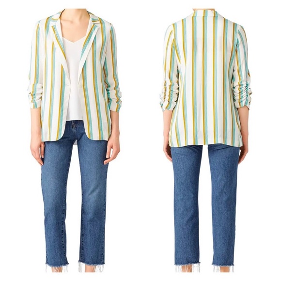 Amanda Uprichard Striped Brooklyn Blazer. - Picture 1 of 7